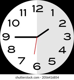 Quarter to 2 o'clock or Fifteen minutes to two o'clock analog clock. Icon design use illustration flat design