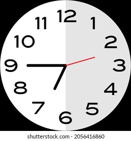 Quarter to 7 o'clock or Fifteen minutes to seven o'clock analog clock. Icon design use illustration flat design