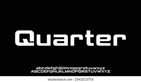 QUARTER, Abstract modern urban alphabet fonts. Typography sport, technology, fashion, digital, future creative logo font.
