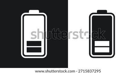 Quarter Charged Battery Indicator in Black and White for Power Level Display