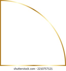 Quarter Circle Gold Border Frame Vector