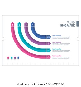 quarter circle infographic template. arrows information template. geometric infographic