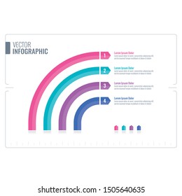 Quarter Circle Infographic Template. Arrows Information Template. Geometric Infographic Template