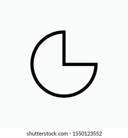 Quarter Cut Circle Icon. Sliced Geometric Form Symbol for Design Element, Presentation, Website or Application - Vector.