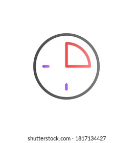 Icono de vector de gradiente de color de cuarto de hora