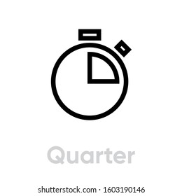Quarter of an Hour icon. Editable line