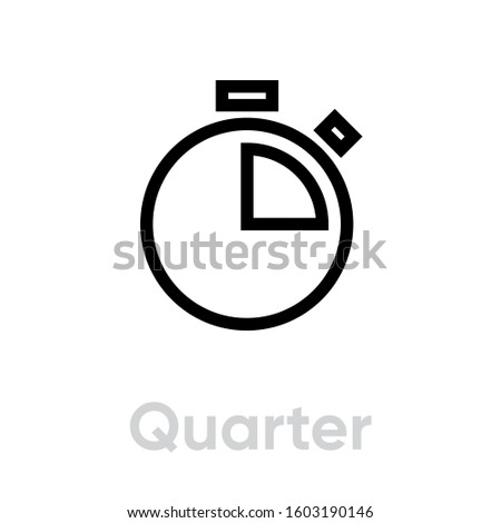 Quarter of an Hour icon. Editable line