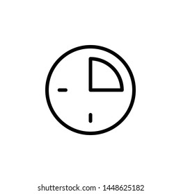 quarter of an hour icon. Simple thin line, outline vector of Time icons for UI and UX, website or mobile application