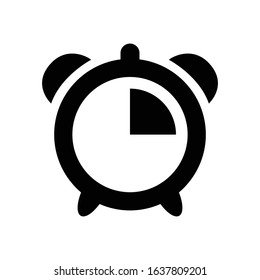 Quarter of an hour vector icon on white background.