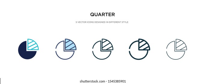 quarter icon in different style vector illustration. two colored and black quarter vector icons designed in filled, outline, line and stroke style can be used for web, mobile, ui