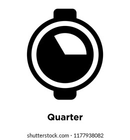 Quarter icon vector isolated on white background, logo concept of Quarter sign on transparent background, filled black symbol