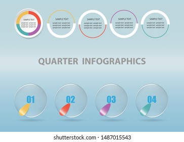 Quarter infographics template vector ready for your text. 