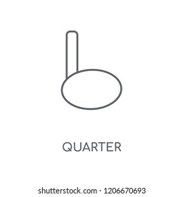 Quarter linear icon. Quarter concept stroke symbol design. Thin graphic elements vector illustration, outline pattern on a white background, eps 10.