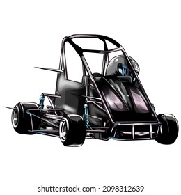 quarter midget isolated on white background for poster, t shirt print, business element, social media content, blog, sticker, vlog, and card. vector illustration.