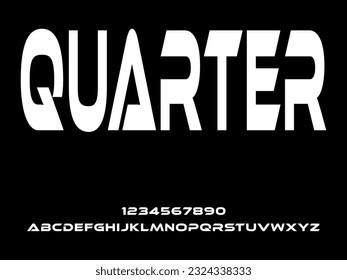 QUARTER, Modern condensed elegant and stencil sans serif display font vector.