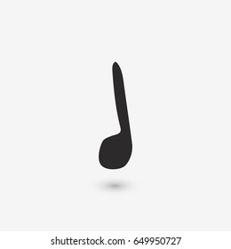 Quarter music note. Flat vector stock illustration