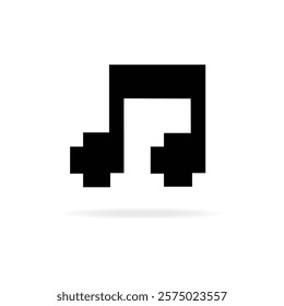 quarter note pixel style. 8 bit note