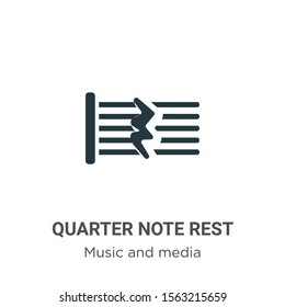 Quarter note rest vector icon on white background. Flat vector quarter note rest icon symbol sign from modern music and media collection for mobile concept and web apps design.