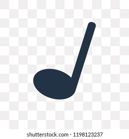 Quarter note vector icon isolated on transparent background, Quarter note transparency concept can be used web and mobile