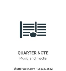Quarter note vector icon on white background. Flat vector quarter note icon symbol sign from modern music and media collection for mobile concept and web apps design.