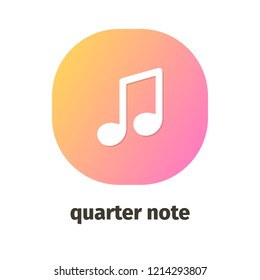 Quarter note vector icon for web and mobile applications