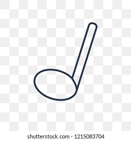 Quarter note vector outline icon isolated on transparent background, high quality linear Quarter note transparency concept can be used web and mobile