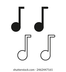 Quarter Notes Set. Musical Notation Symbols. Melody Composition Elements. Vector illustration. EPS 10.