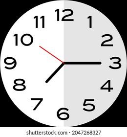 Quarter past 7 o'clock or Fifteen minutes past seven o'clock analog clock. Icon design use illustration flat design