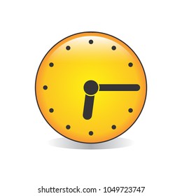 Quarter past Six Analog Clock Emoji Vector