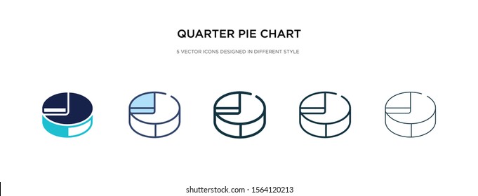 quarter pie chart icon in different style vector illustration. two colored and black quarter pie chart vector icons designed in filled, outline, line and stroke style can be used for web, mobile, ui