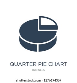 quarter pie chart icon vector on white background, quarter pie chart trendy filled icons from Business collection, quarter pie chart vector illustration