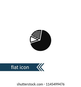 Quarter pie chart, statistic vector icon