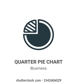 Quarter pie chart vector icon on white background. Flat vector quarter pie chart icon symbol sign from modern business collection for mobile concept and web apps design.