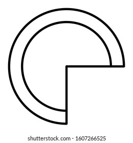 Quarter pie chart vector icon on white background. Flat vector quarter pie chart icon symbol sign from modern business collection for mobile concept and web apps design. Nice