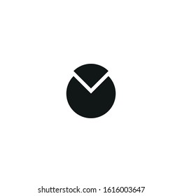 quarter pie chart vector icon on white background