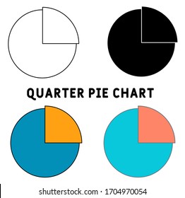 Quarter Pie Diagramm Vektorillustration Symbol auf weißem Hintergrund. Das Vektorillustration Quarter Pie Symbol Symbol aus der modernen Business-Kollektion für mobiles Konzept und Web-Apps Design.