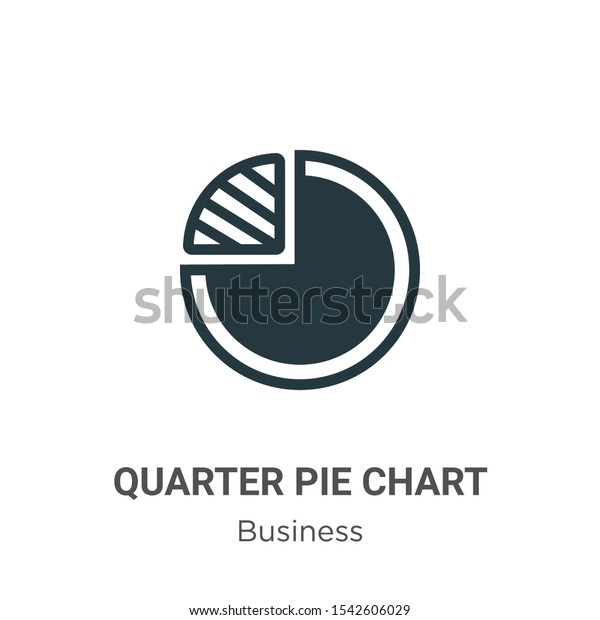 Quarter pie chart vector\
icon on white background. Flat vector quarter pie chart icon symbol\
sign from modern business collection for mobile concept and web\
apps design.