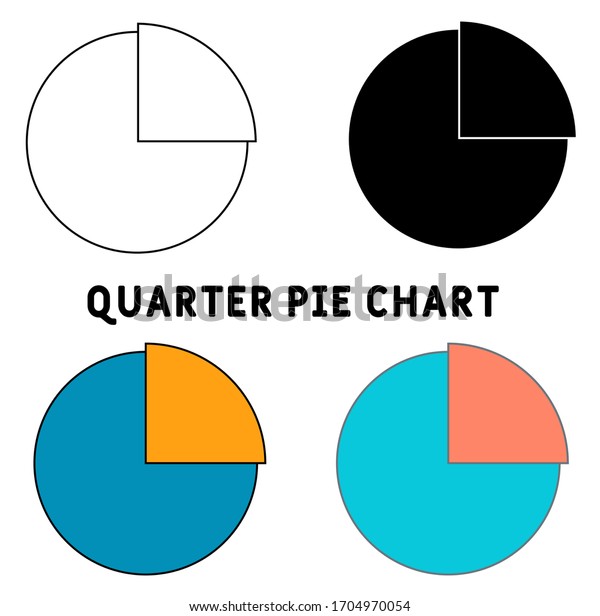 Quarter pie chart vector\
icon on white background. Flat vector quarter pie chart icon symbol\
sign from modern business collection for mobile concept and web\
apps design.