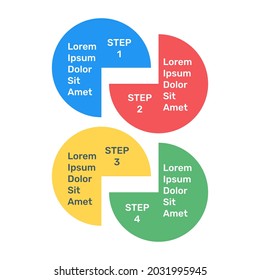 Diseño de iconos planos de gráficos circulares trimestrales