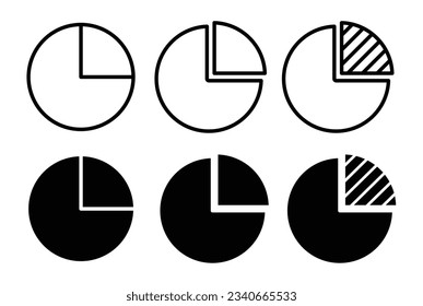 Quarter Report Pie Chart Icon Set. geeignet für mobile App und Website UI Design.