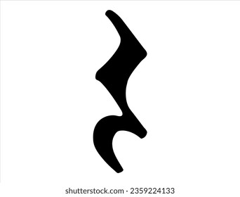 Quarter rest note silhouette vector art
