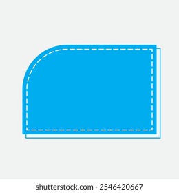Quarter Rounded Shape with Blue Color. Third Style Label Icon. High Quality Vector Icon. Editable Vector