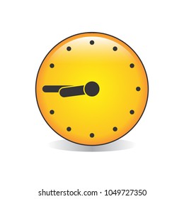 Quarter till Nine Analog Clock Emoji Vector