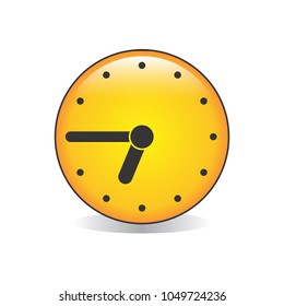 Quarter till Seven Analog Clock Emoji Vector