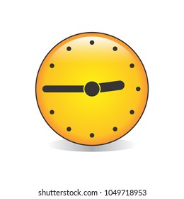Quarter till Three Analog Clock Emoji Vector