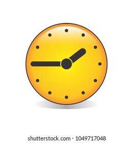 Quarter till Two Analog Clock Emoji Vector