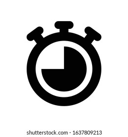 Quarter to vector icon on white background.