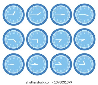 Quarter to wall clocks.