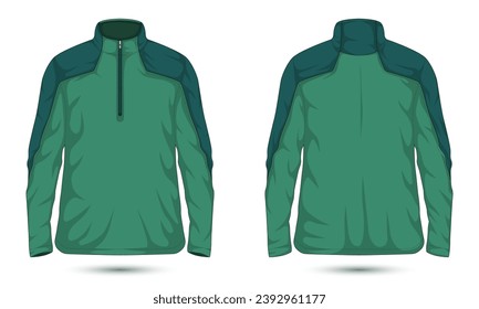 Quarter zip sweatshirt mockup front and back view