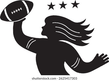Quarterback Silhouette in Mid Throw